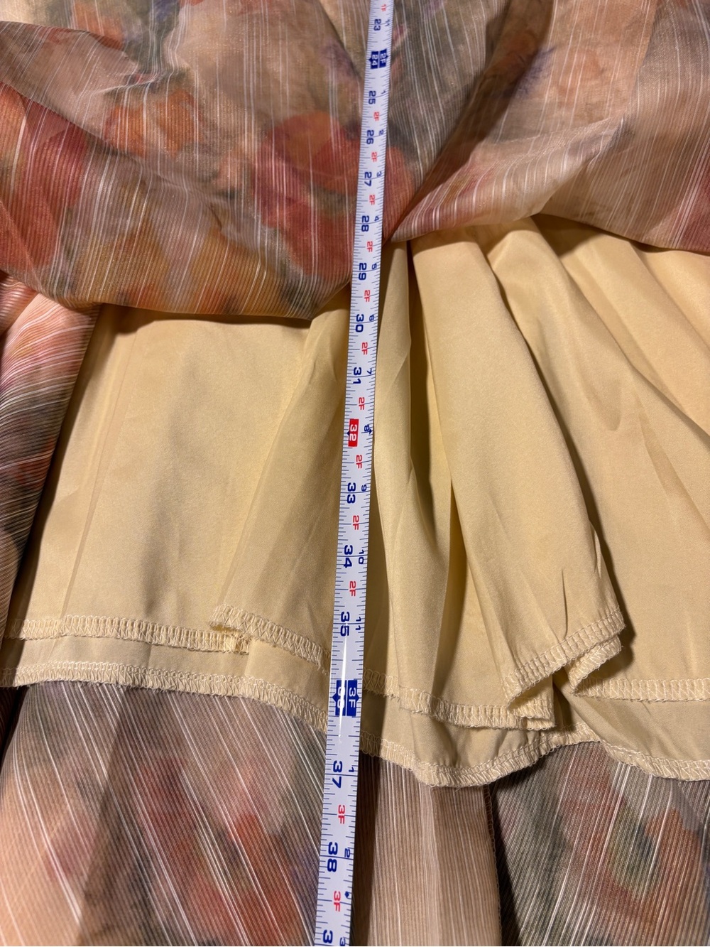 Sophie & Me Cream Maxi Skirt with Floral Border and Under Skirt (fits M) - Picture 9 of 10